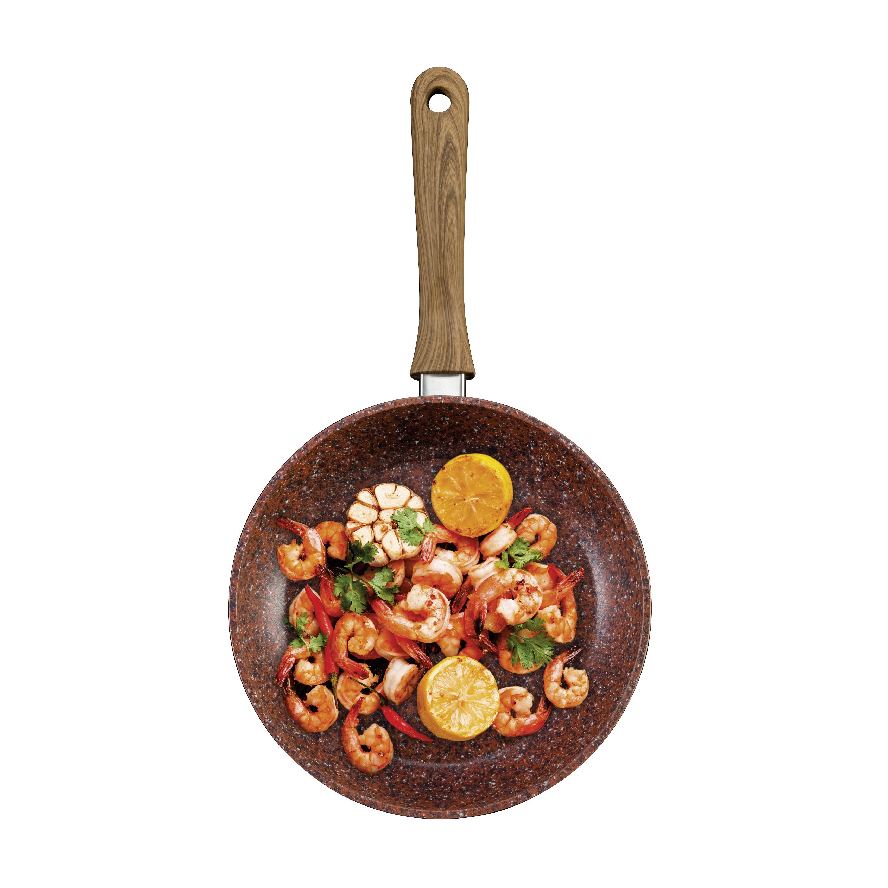 Livington Copper & Stone Pan - Pfanne 24 cm - Bratpfanne Induktion für alle Herdarten - kratzfest, antihaft - gleichmäßige Hitzeverteilung - Pfanne