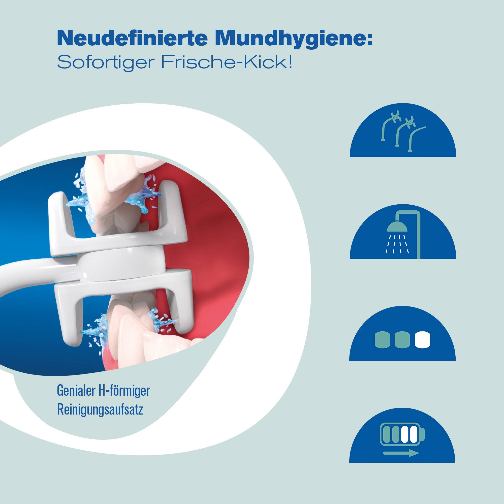 CorpCare Miracle Smile - Elektrische Munddusche - Zahnreinigung - Zahnhygiene - Kabellose Zahndusche - Mundhygiene