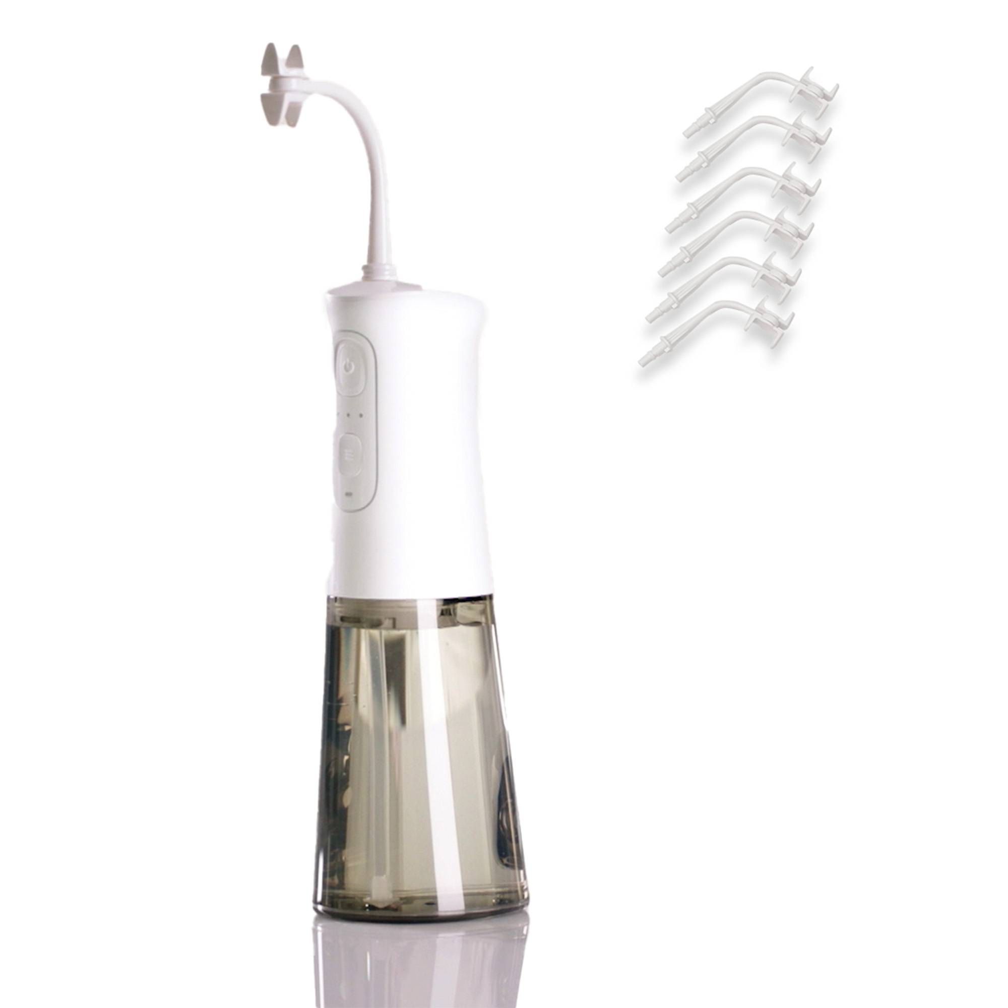 CorpCare Miracle Smile + 6 Aufsätze - Elektrische Munddusche - Zahnreinigung - Zahnhygiene - Kabellose Zahndusche - Mundhygiene