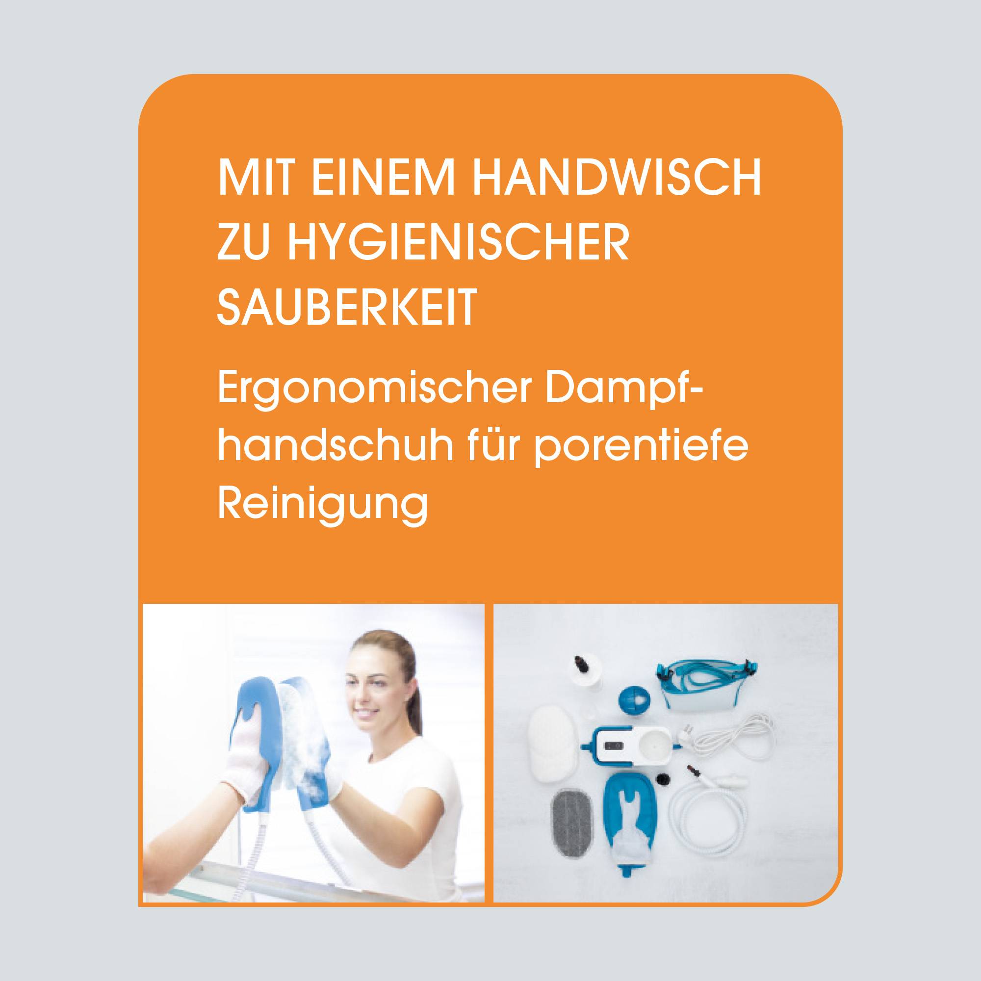 Livington SteamTouch - ergonomischer Handdampfreiniger - Dampfreiniger Handgerät gegen Schmutz, Gerüche, Keime, Bakterien - Reinigung für Küche,