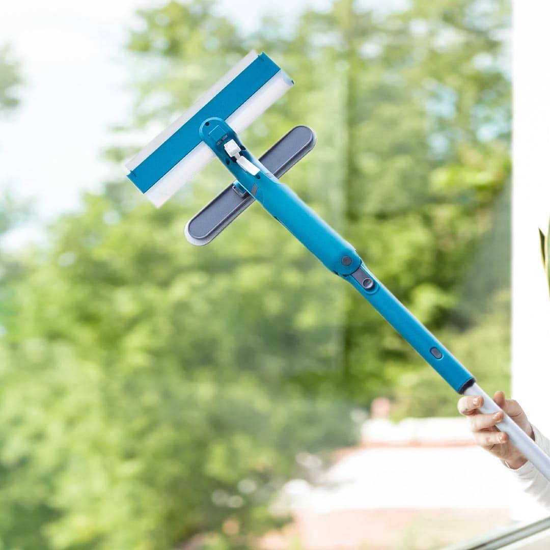 Livington Window Buddy - Doppelpack - Fensterreinigungsgerät - Fensterreiniger mit Teleskopstange - Fensterabzieher - Fensterwischer - Duschabzieher
