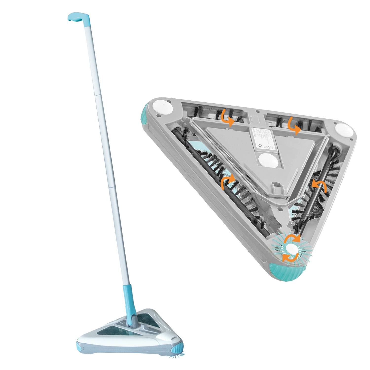 Livington Deeper Sweeper - Akku Bodenreiniger mit 4 rotierenden Bürsten & LED-Licht - kabelloser Akkubesen & elektrischer Kehrbesen ohne Beutel