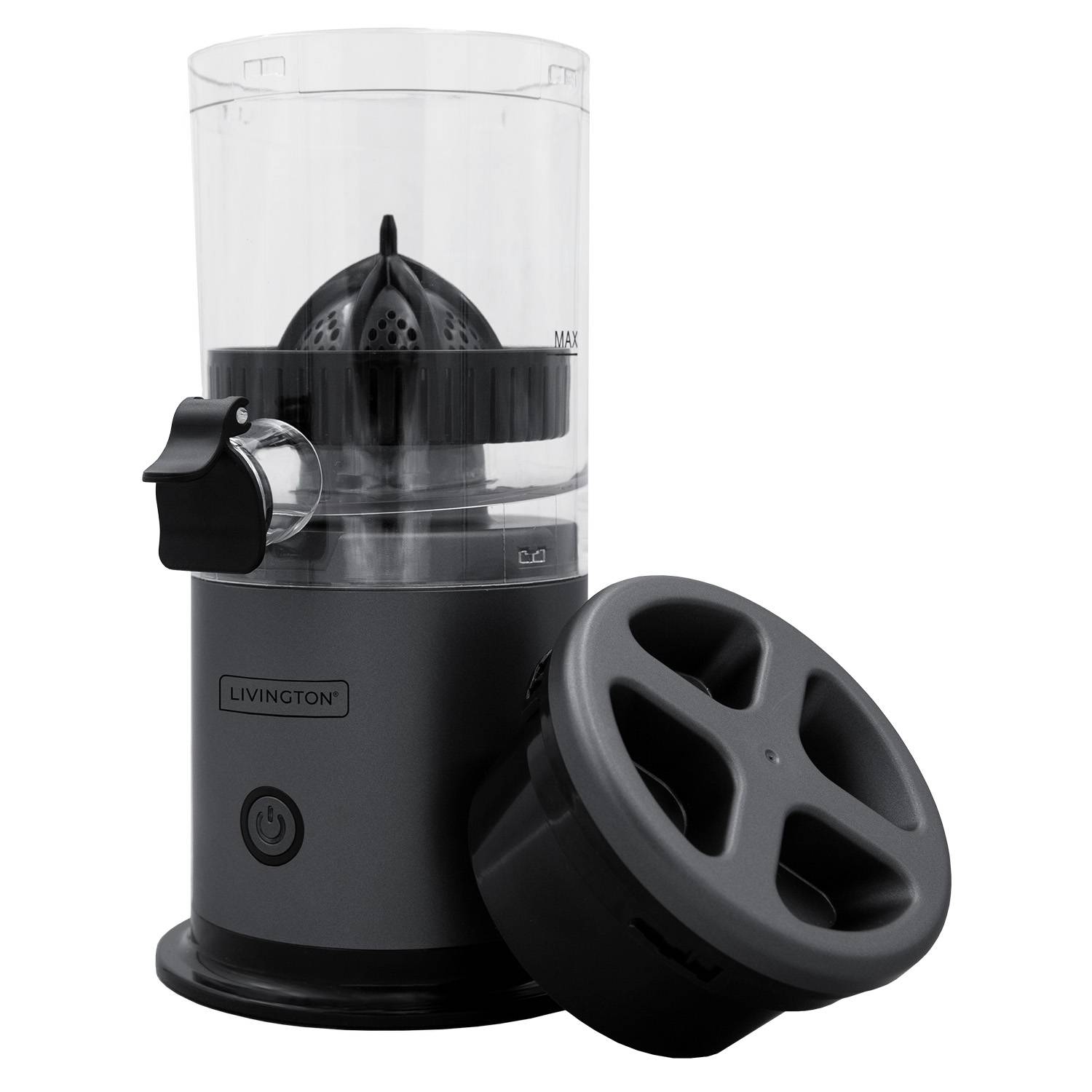 Livington JuiceBoost - Akku Entsafter klein - kabellose Saftpresse für unterwegs - Slow Juicer aus Obst & Gemüse - Obstpresse - USB aufladbar - idea
