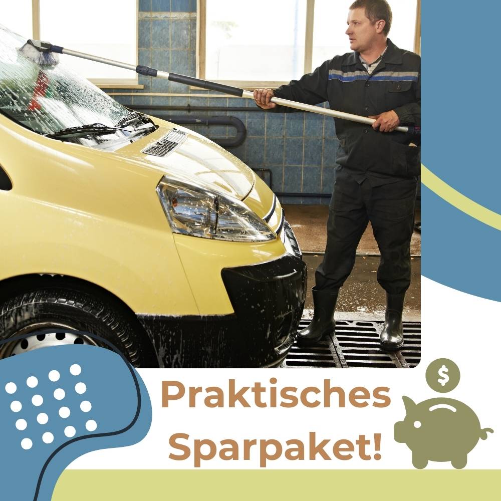 2x Autowaschbürste mit Schlauchanschluss Teleskop Stiel Waschbürste Auto Wasseranschluss PKW LKW Alu Waschbürste mit Teleskopstiel 100 - 170 cm