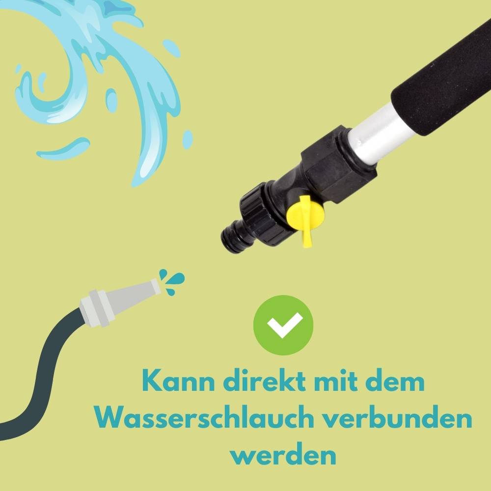 2x Autowaschbürste mit Schlauchanschluss Teleskop Stiel Waschbürste Auto Wasseranschluss PKW LKW Alu Waschbürste mit Teleskopstiel 100 - 170 cm