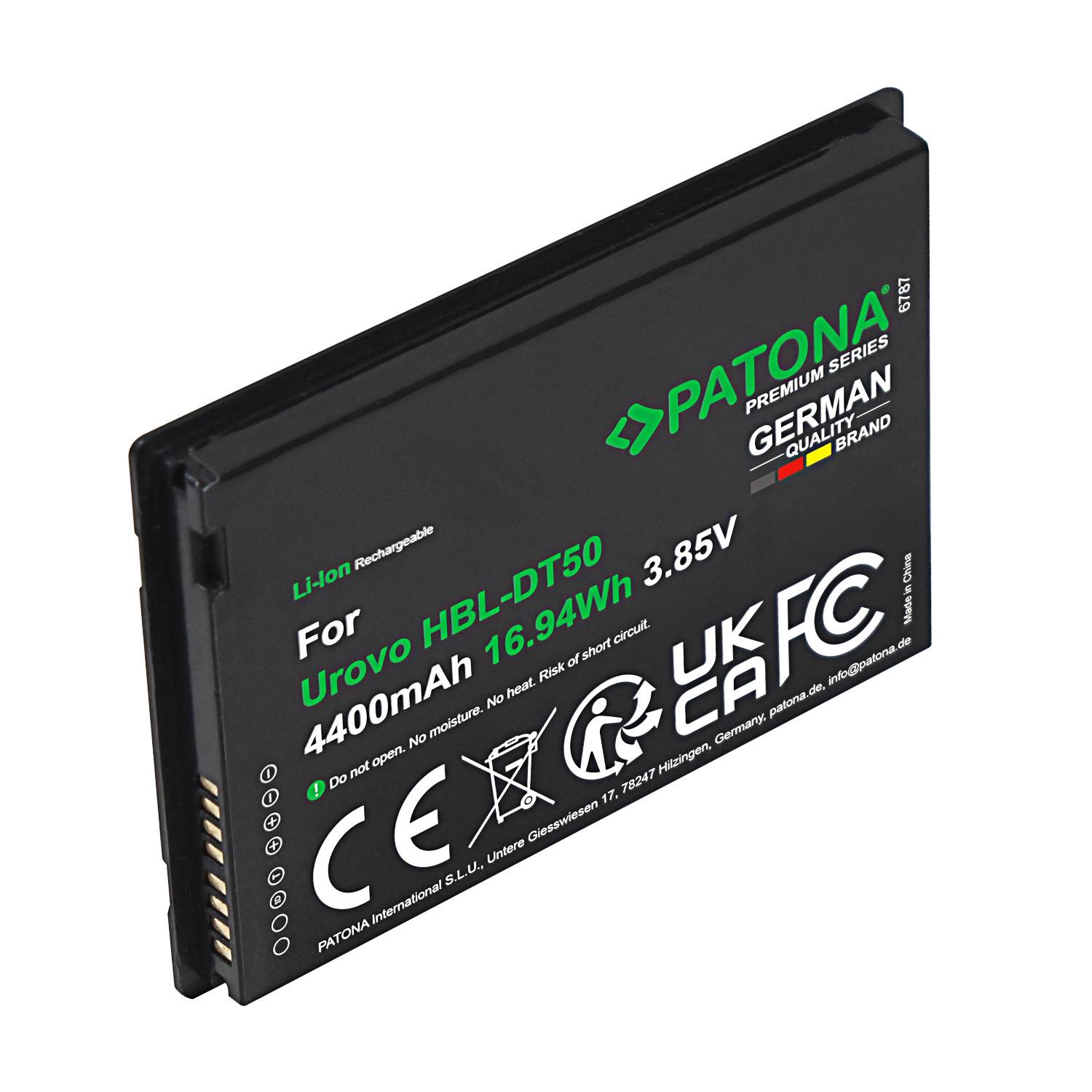 PATONA Premium Akku für Urovo DT50 HBL-DT50 – 3,85V 4400mAh