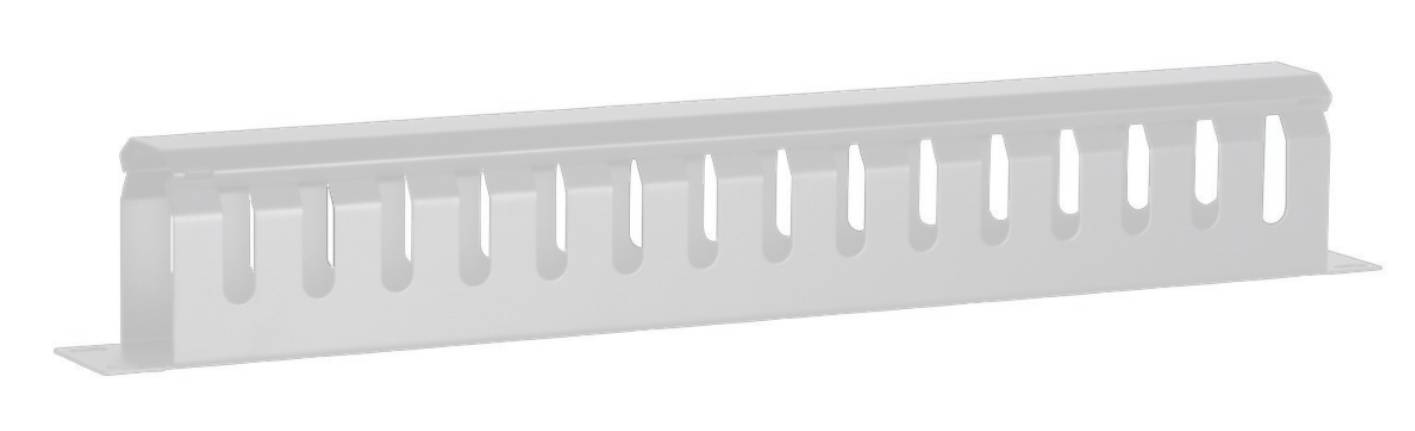 Danicom - 19 Zoll Kabelführungsleiste mit Abdeckung - 1 HE weiss