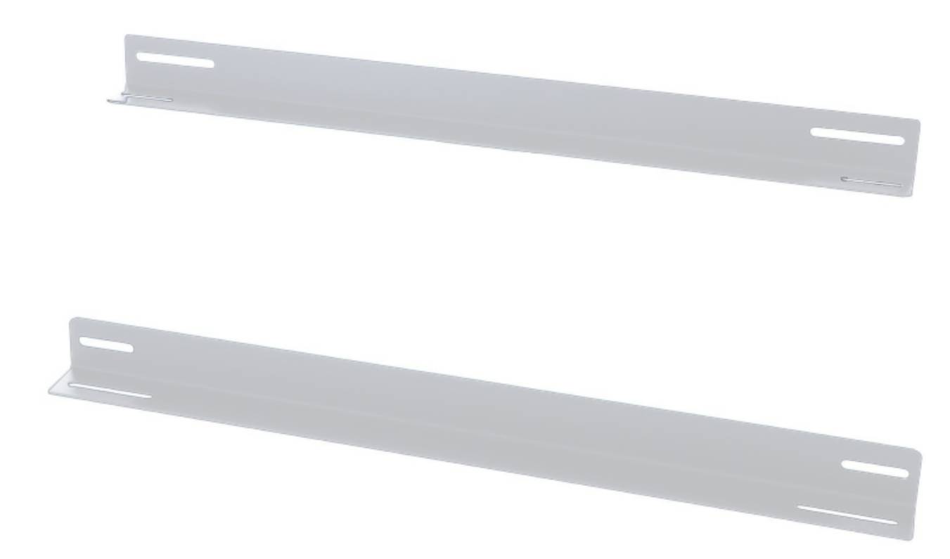 Danicom - 19” Rackschienen für 600mm tiefe Wandschränke - weiß