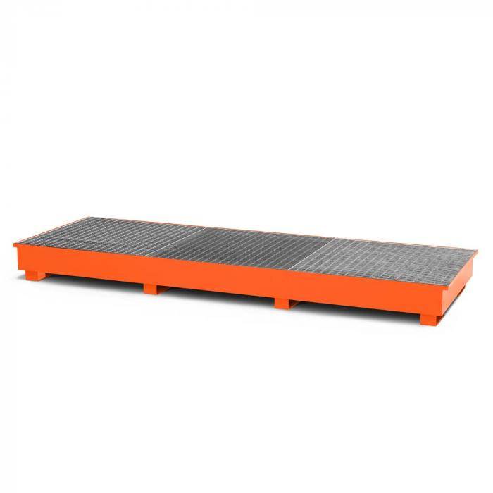 Auffangwannen Typ RTC-3 für IBC aus Stahl - für 3x 1000 Liter IBC - ohne Abfüllbock Typ RAB - Farbe RAL 2004 reinorange