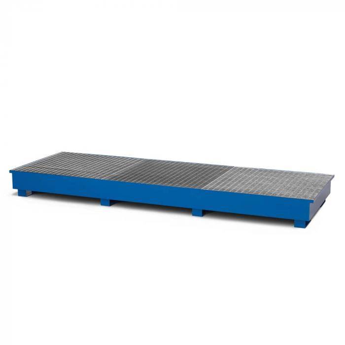 Auffangwannen Typ RTC-3 für IBC aus Stahl - für 3x 1000 Liter IBC - ohne Abfüllbock Typ RAB - Farbe RAL 5010 enzianblau