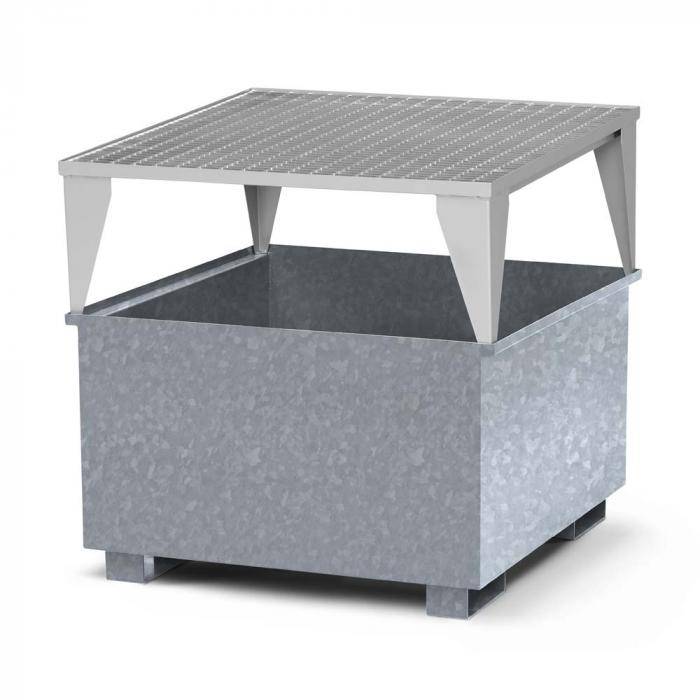 Auffangwannen Typ RTC-11 für IBC aus Stahl - für 1000 Liter IBC - mit Abfüllbock Typ RAB - verzinkt