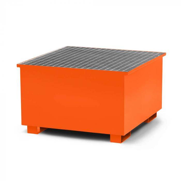 Auffangwannen Typ RTC-1 für IBC aus Stahl - für 1000 Liter IBC - ohne Abfüllbock Typ RAB - Farbe RAL 2004 reinorange