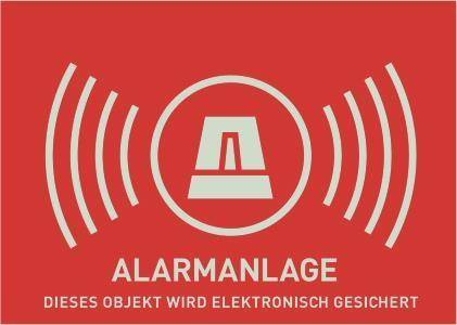 ABUS Warnaufkleber Alarm -D- AU1323 74x52,5mm Install.Baumaterial Hauskomm/Batt/Sicher