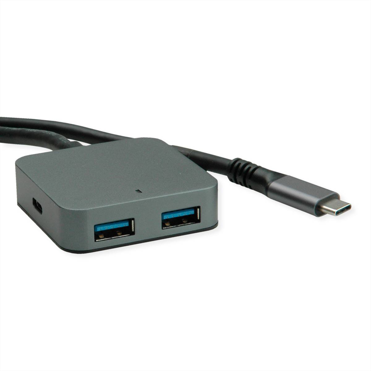 VALUE USB 3.2 Gen 2 Hub, 4 Ports (2x USB-A + 2x USB-C), mit Verlängerungskabel, 3 m Eingabe / und