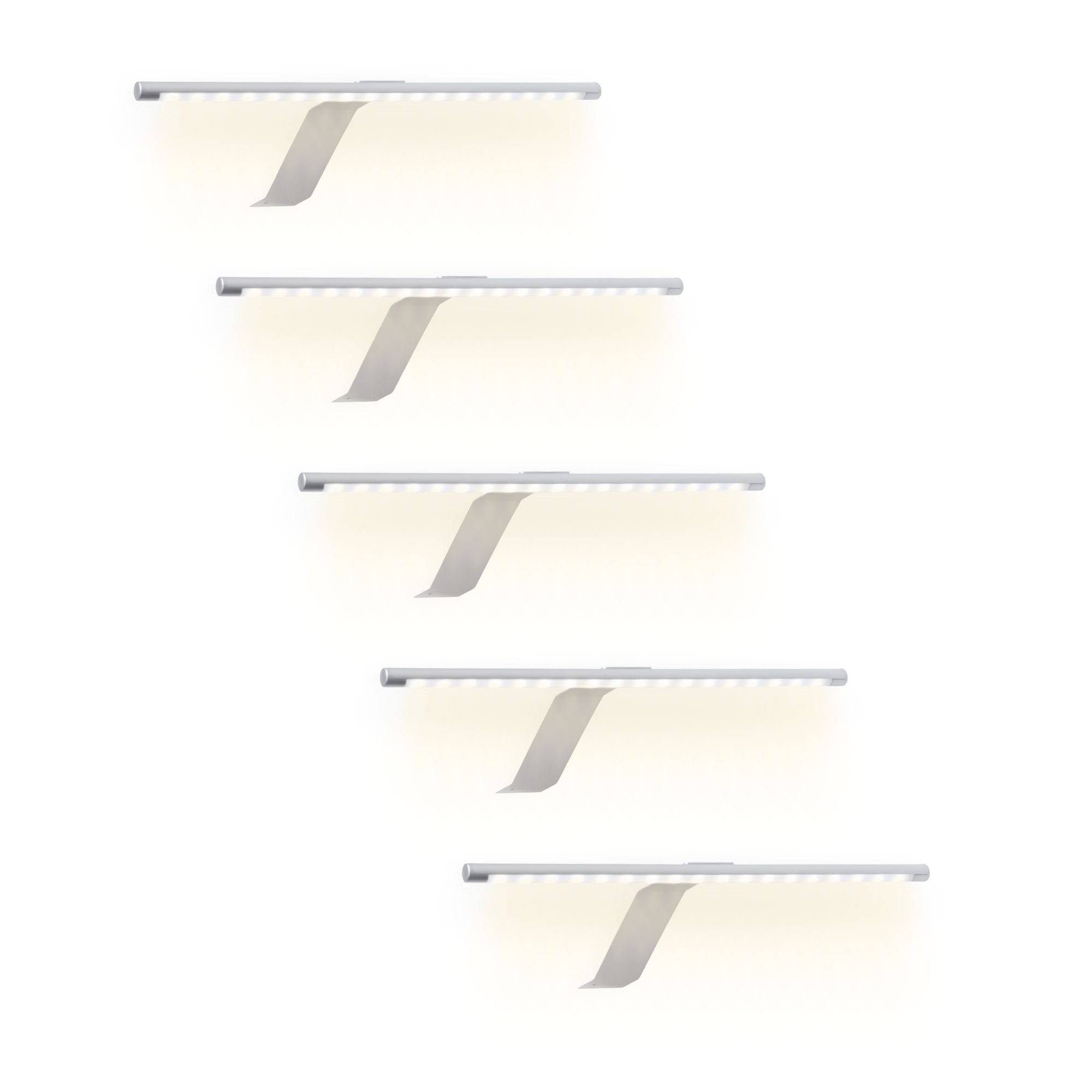 kalb | Runde LED Aufbauleuchten Schrankbeleuchtung 1-6er SET inkl. Netzteil mit/ohne Fußschalter