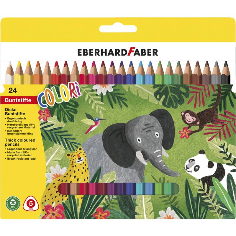 EBERHARD FABER Dreikant-Buntstift COLORI Jumbo, 24er Etui