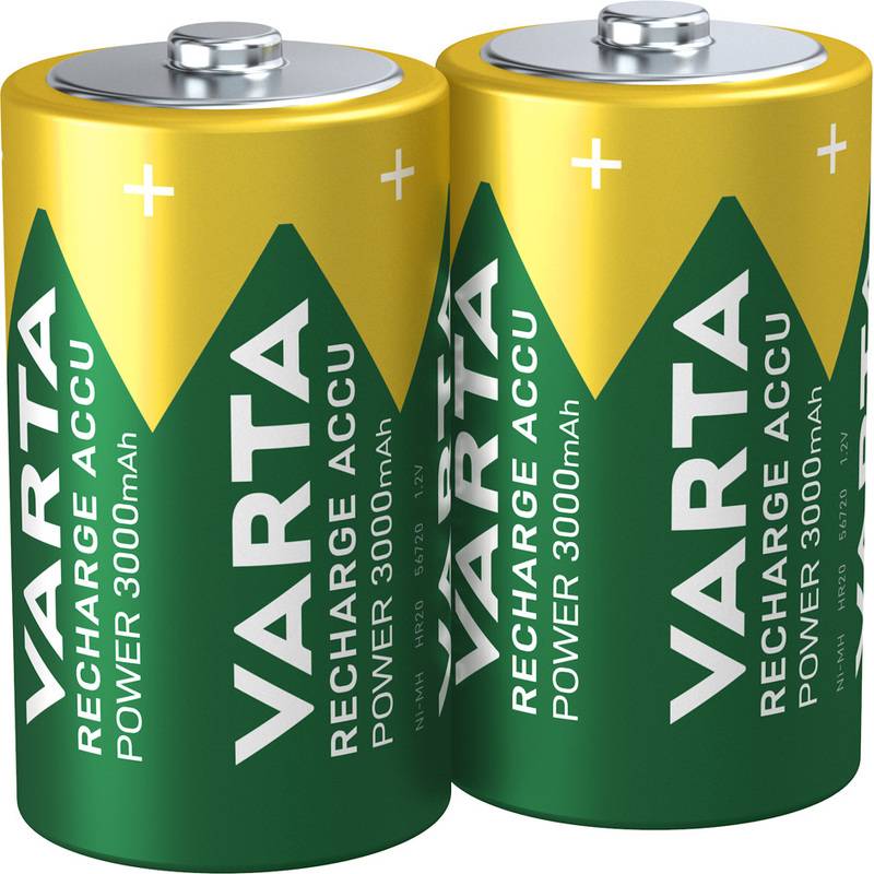 VARTA NiMH Akku, Mono, D, 1,2V, 3000 mAh, 2-er Pack