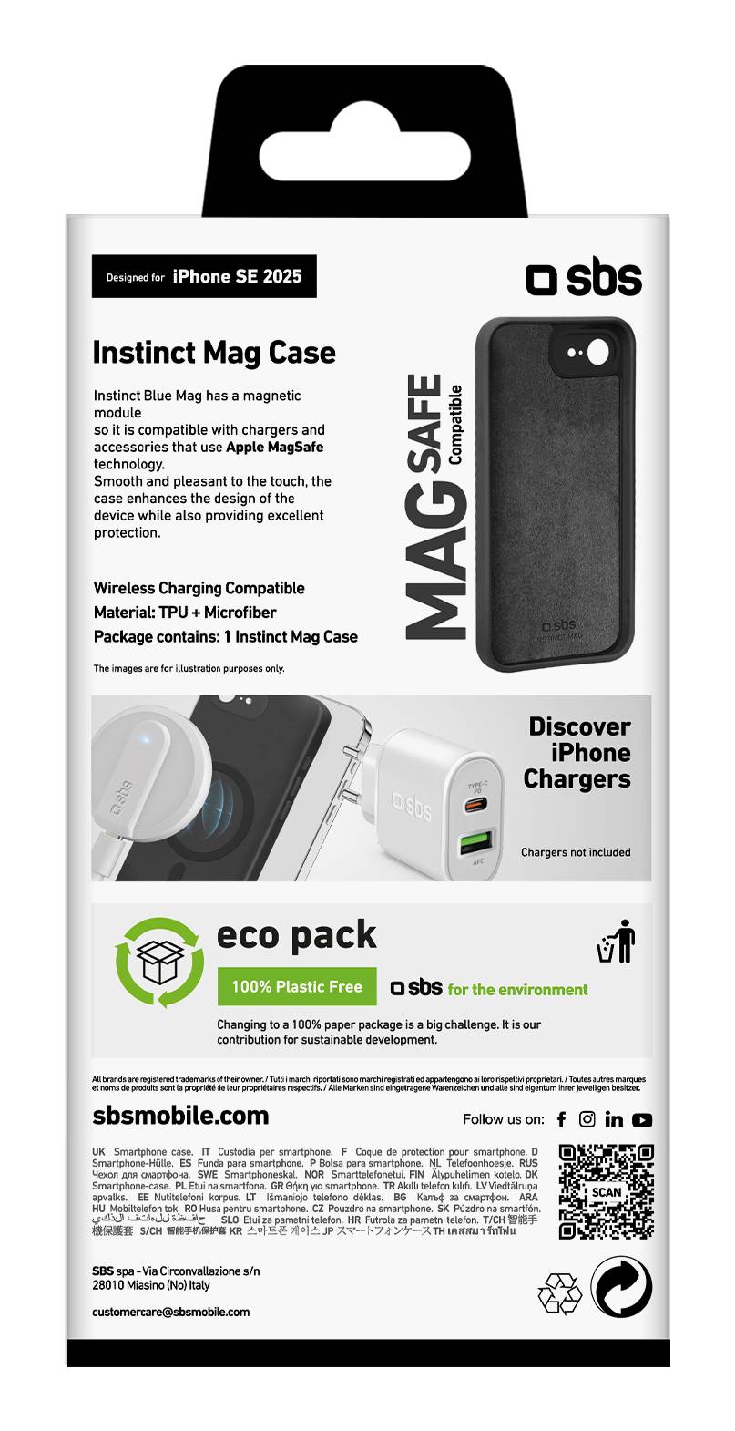 SBS TEINSTMAGIPSE25K, Cover, Apple, iPhone 16E, 15,5 cm (6.1"), Schwarz