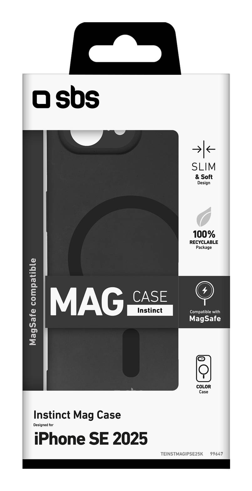 SBS TEINSTMAGIPSE25K, Cover, Apple, iPhone 16E, 15,5 cm (6.1"), Schwarz