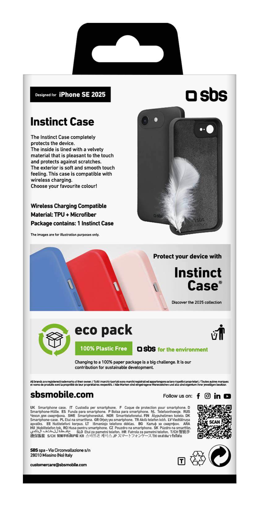 SBS TEINSTIPSE25K, Cover, Apple, iPhone 16E, 15,4 cm (6.06"), Schwarz