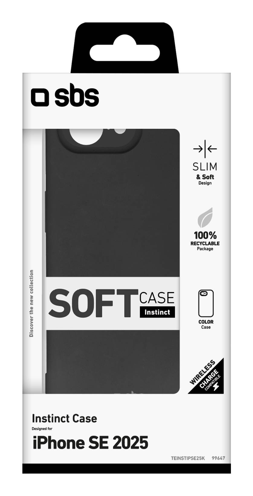 SBS TEINSTIPSE25K, Cover, Apple, iPhone 16E, 15,4 cm (6.06"), Schwarz