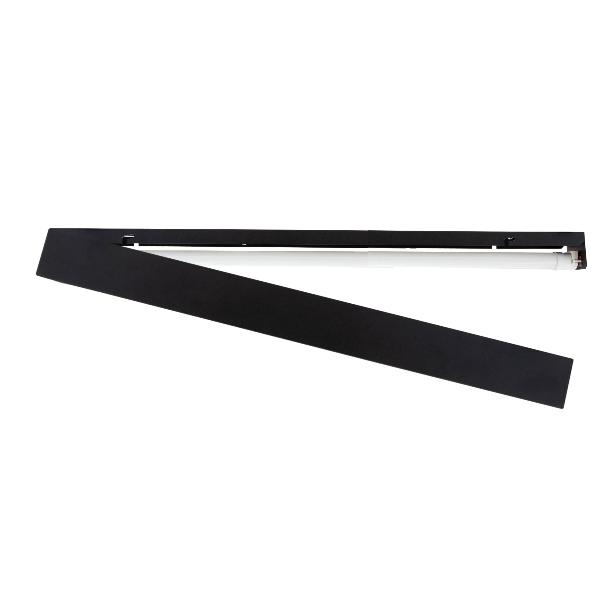 Spectrum LED ALLDAY Deckenleuchte 125cm IP20 schwarz für 1 x T8 LED Röhre G13 120 cm