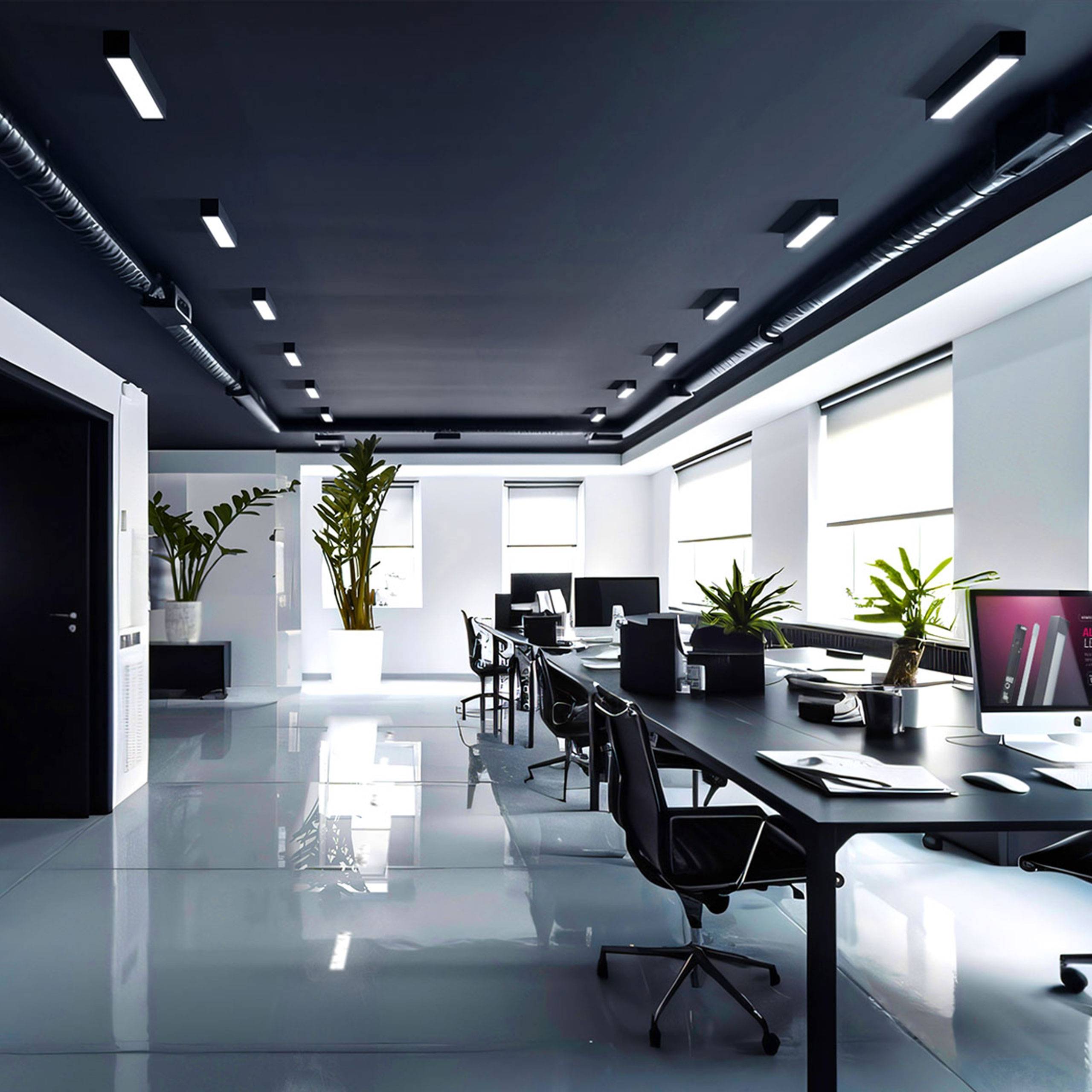 Spectrum LED ALLDAY Deckenleuchte 125cm IP20 schwarz für 1 x T8 LED Röhre G13 120 cm