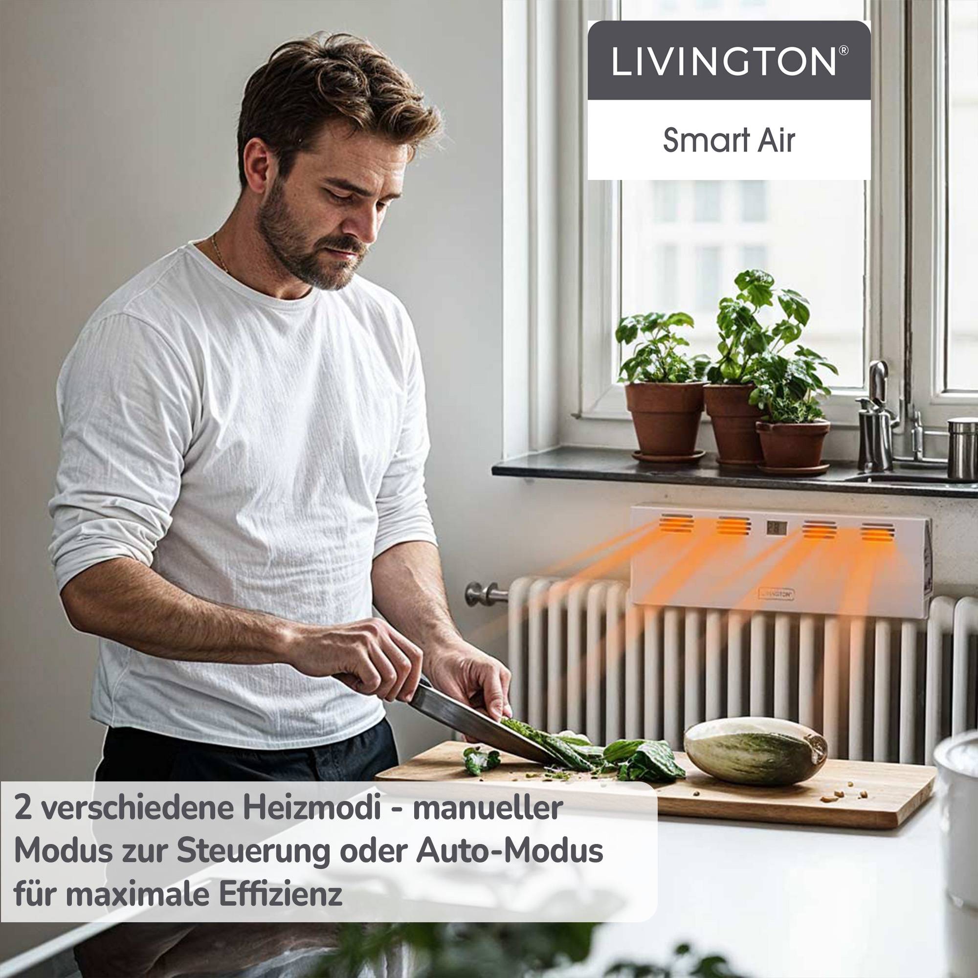 Livington SmartAir - Heizkörperventilator - Heizungsventilator zur besseren Wärmeverteilung - Heizleistung erhöhen & Heizkosten senken - Heizkörpe