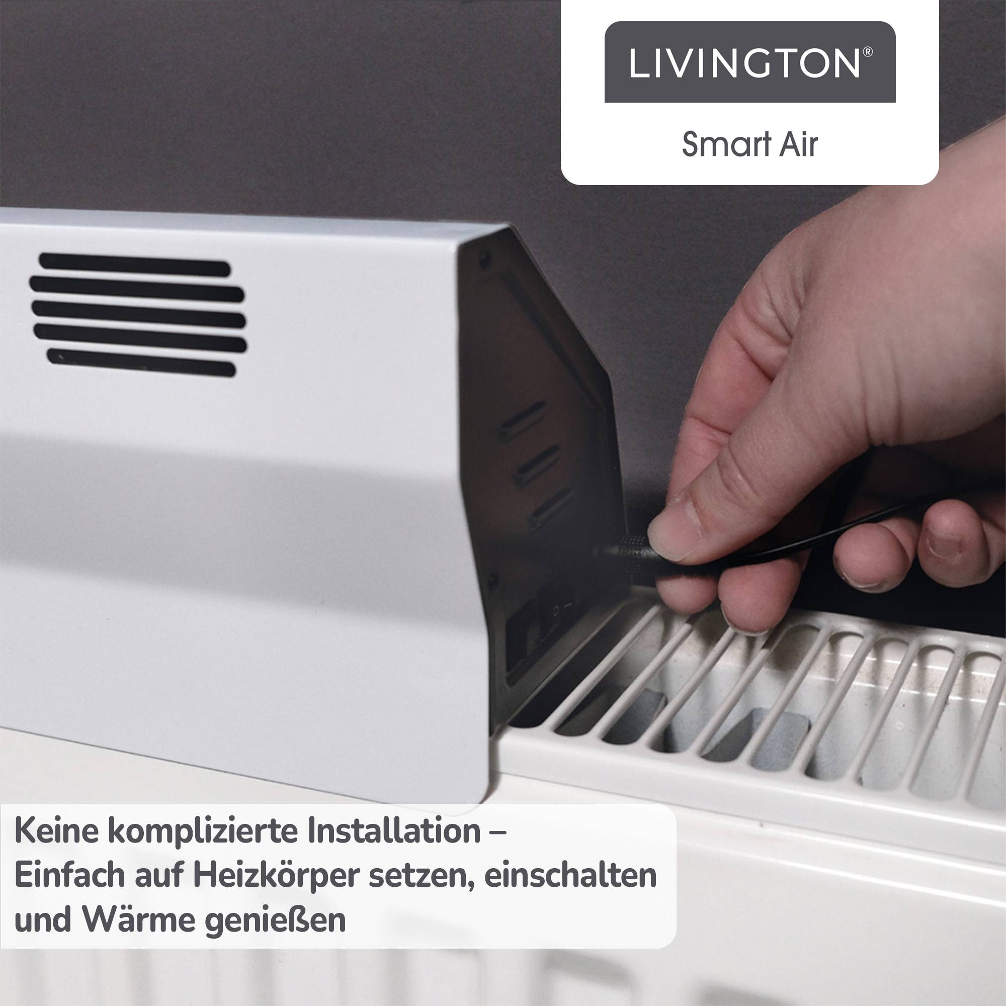 Livington SmartAir - Heizkörperventilator - Heizungsventilator zur besseren Wärmeverteilung - Heizleistung erhöhen & Heizkosten senken - Heizkörpe