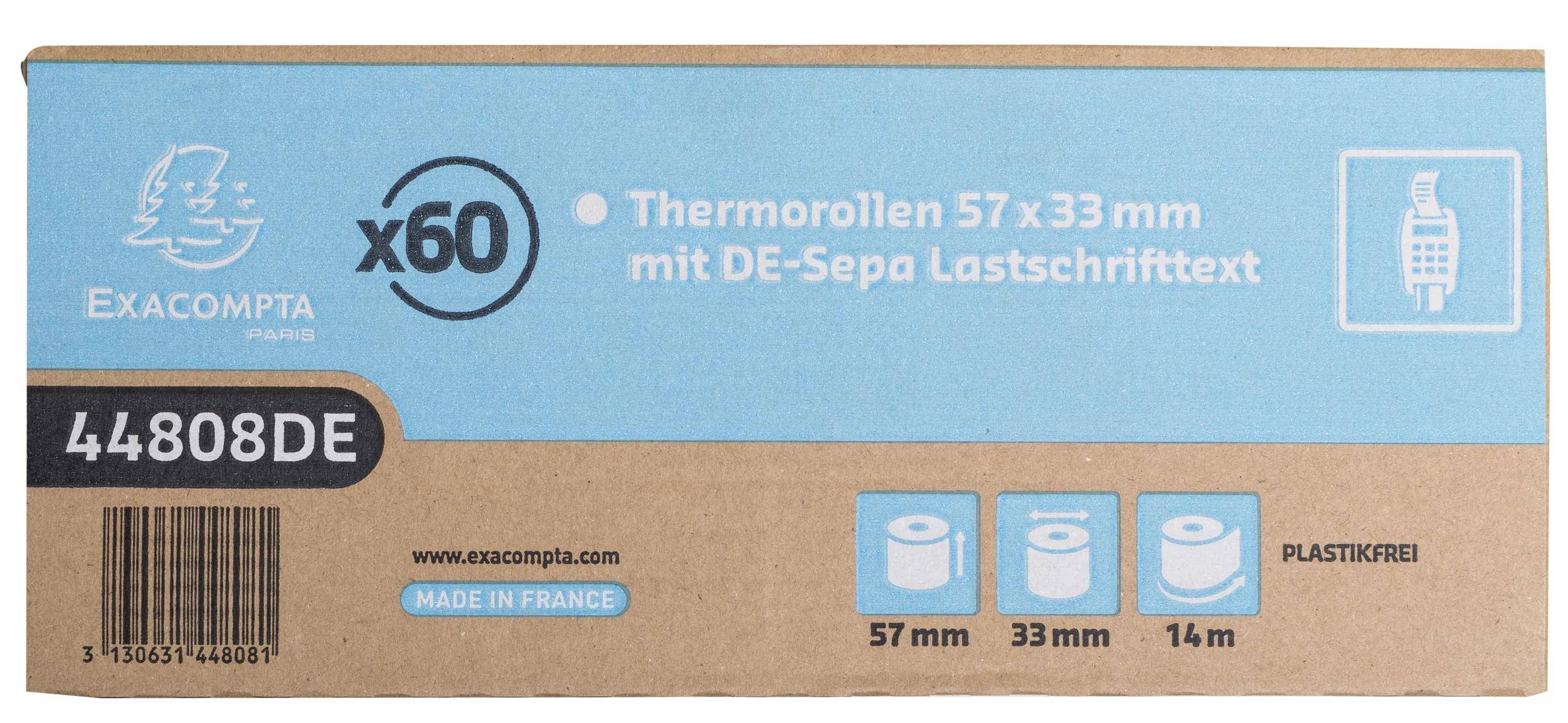 Exacompta 44808DE 180x Thermorolle 48g 57x3 Weiß