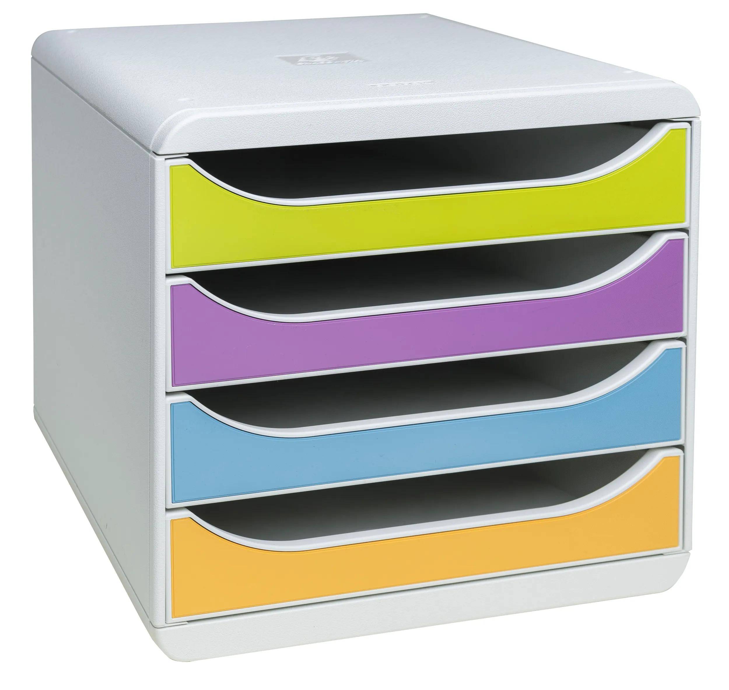 Exacompta Schubladenbox BIG BOX, 4 Schubladen, Pop N'Co Farben sortiert 310909D