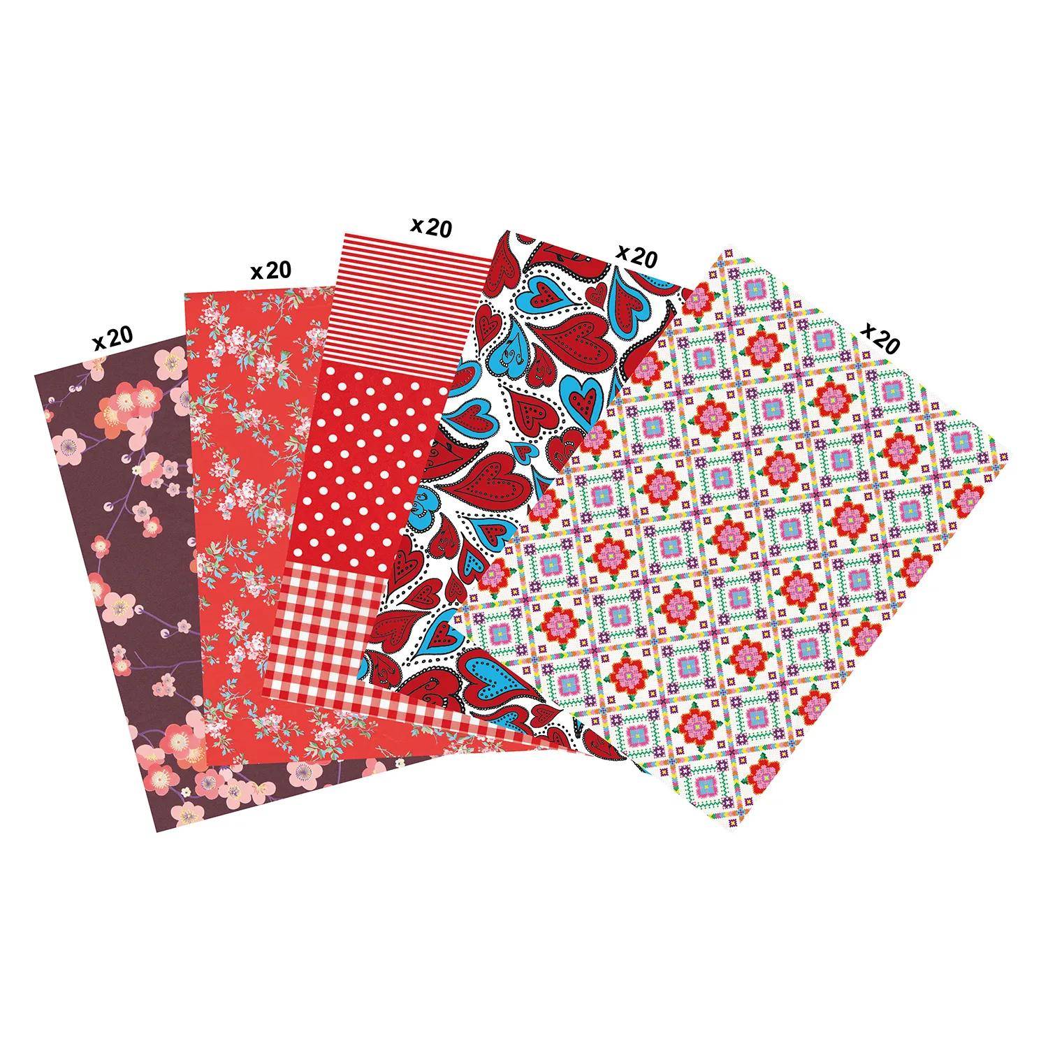 Décopatch Großpackung mit 100 Bl Décopatch-Papier (30x40cm), rot&violett MP010C