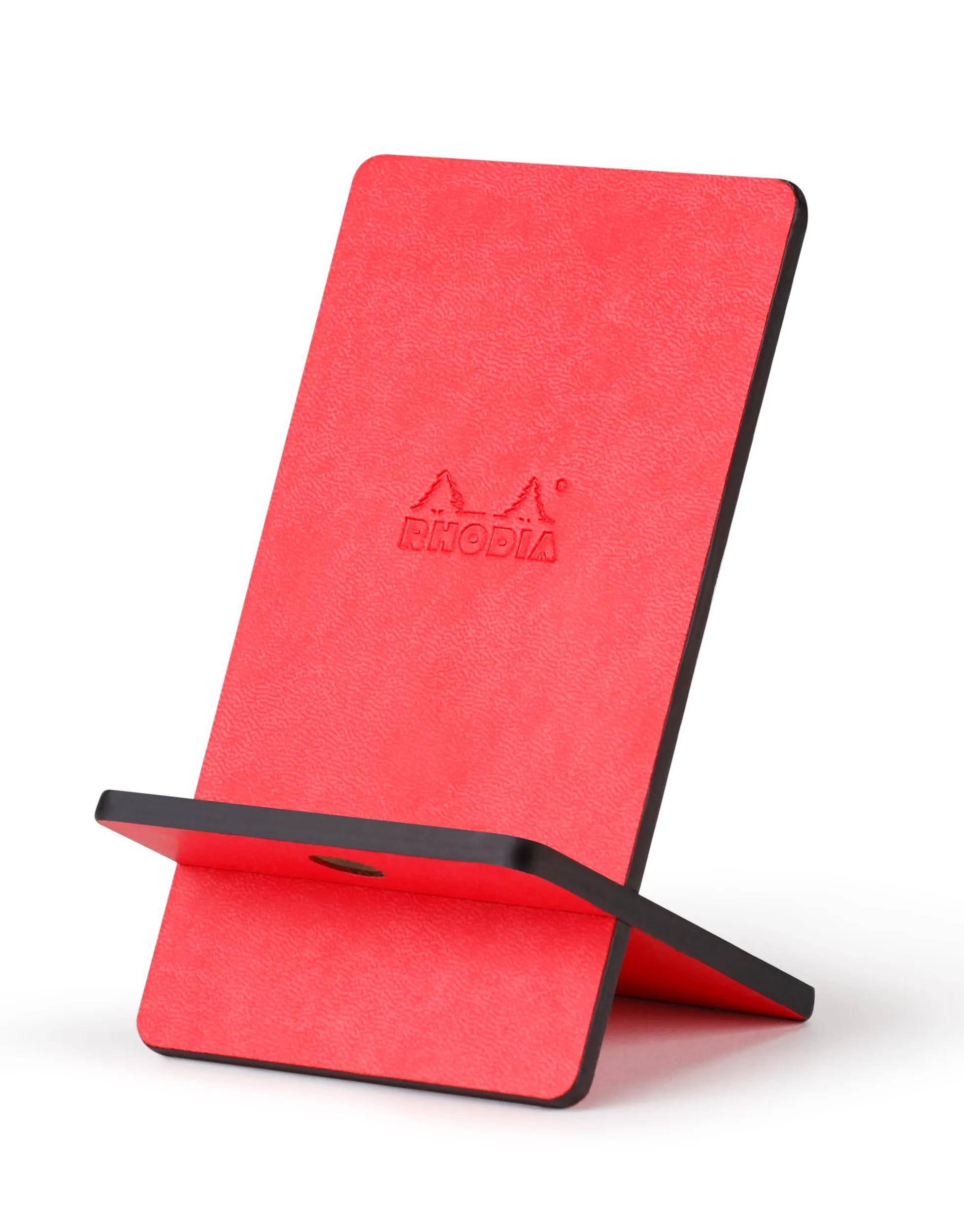 Rhodia Handyhalter italienischem Kunstleder 13x8x8,5 cm Koralle 194431C