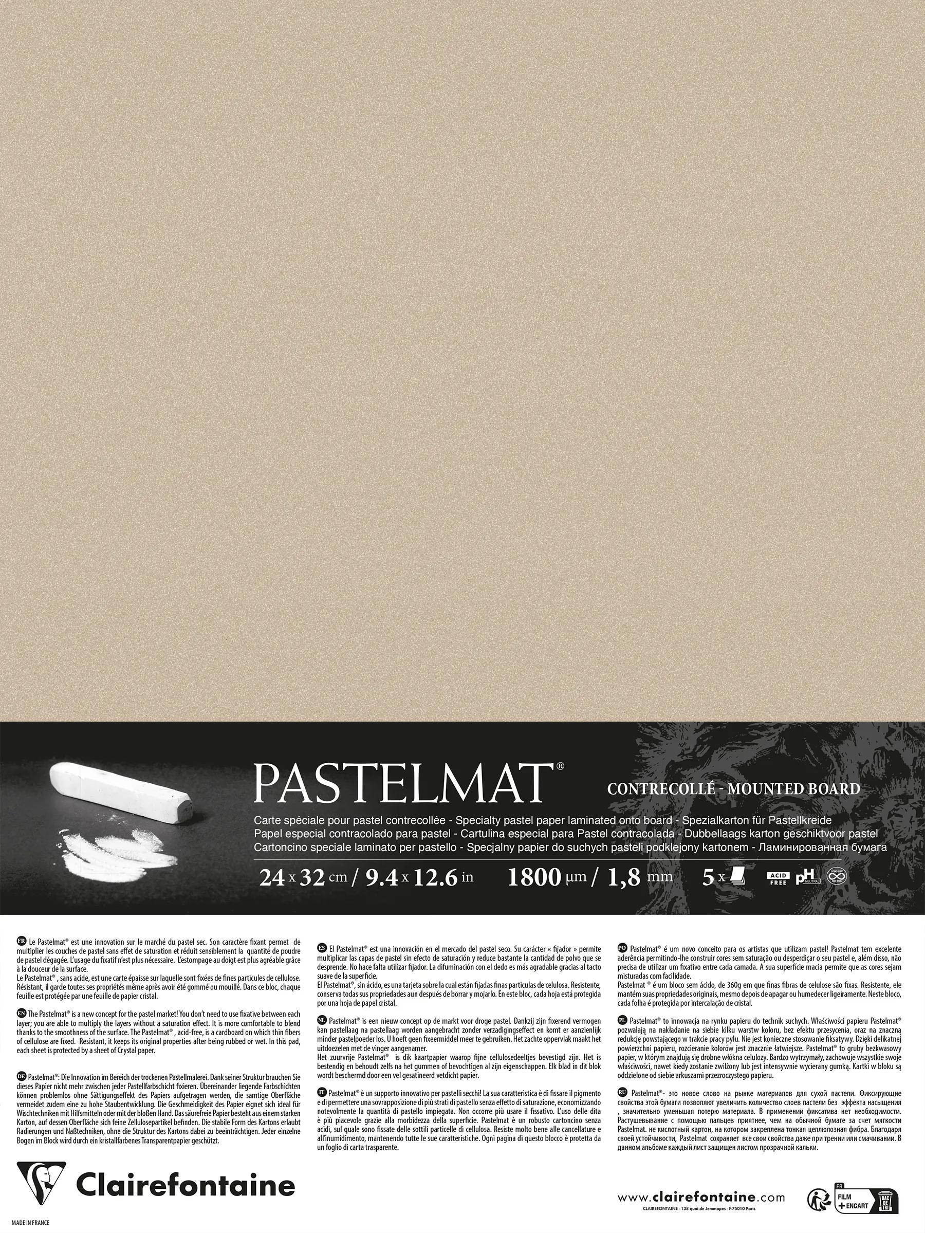 Clairefontaine Pastelmat kaschiert, 5 Bogen 24x32 cm, 360g - Sand 796015C