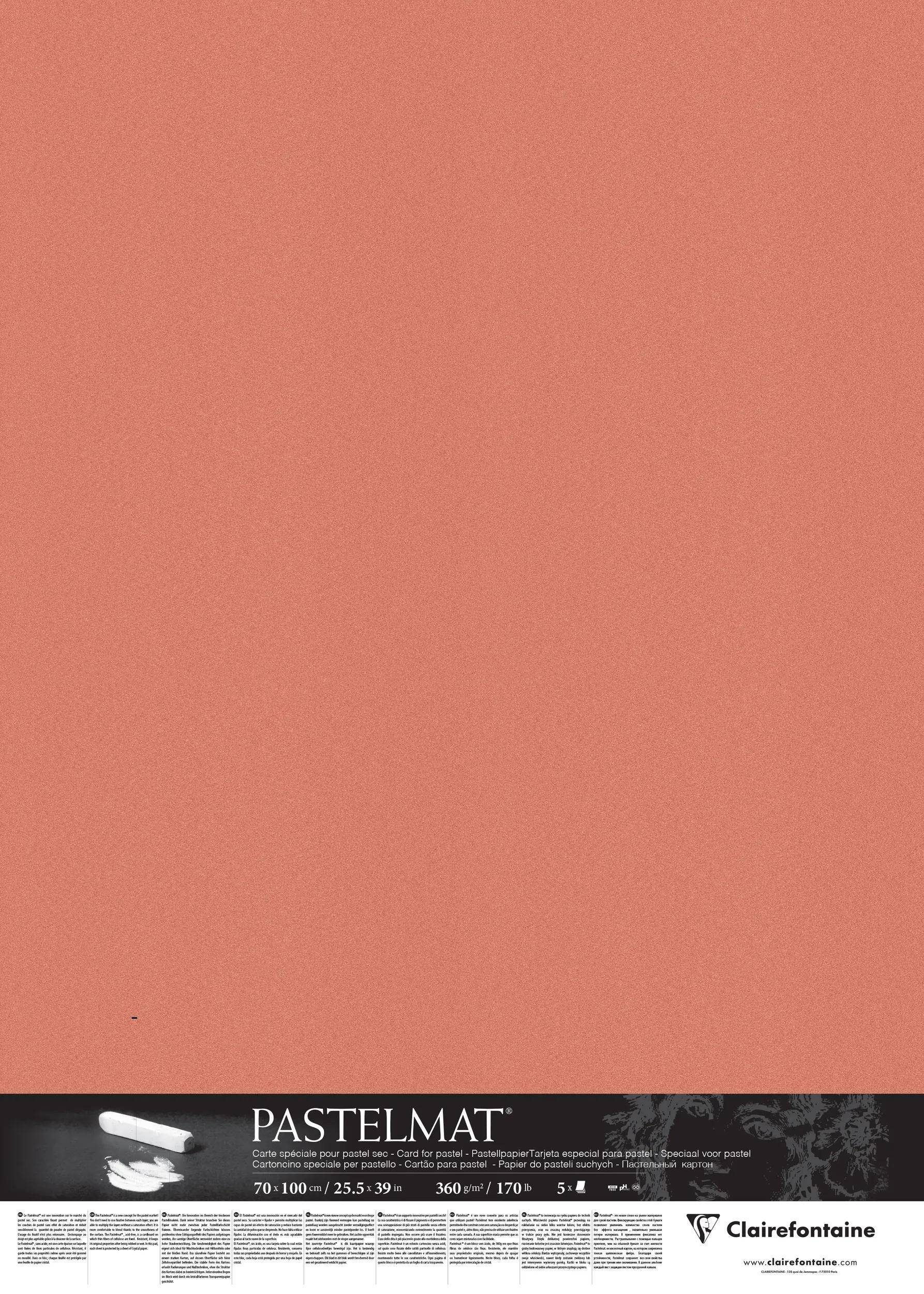 Clairefontaine Pastelmat Pastellmalerei, 5 Bogen 70x100 cm, 360g Rötel 296058C