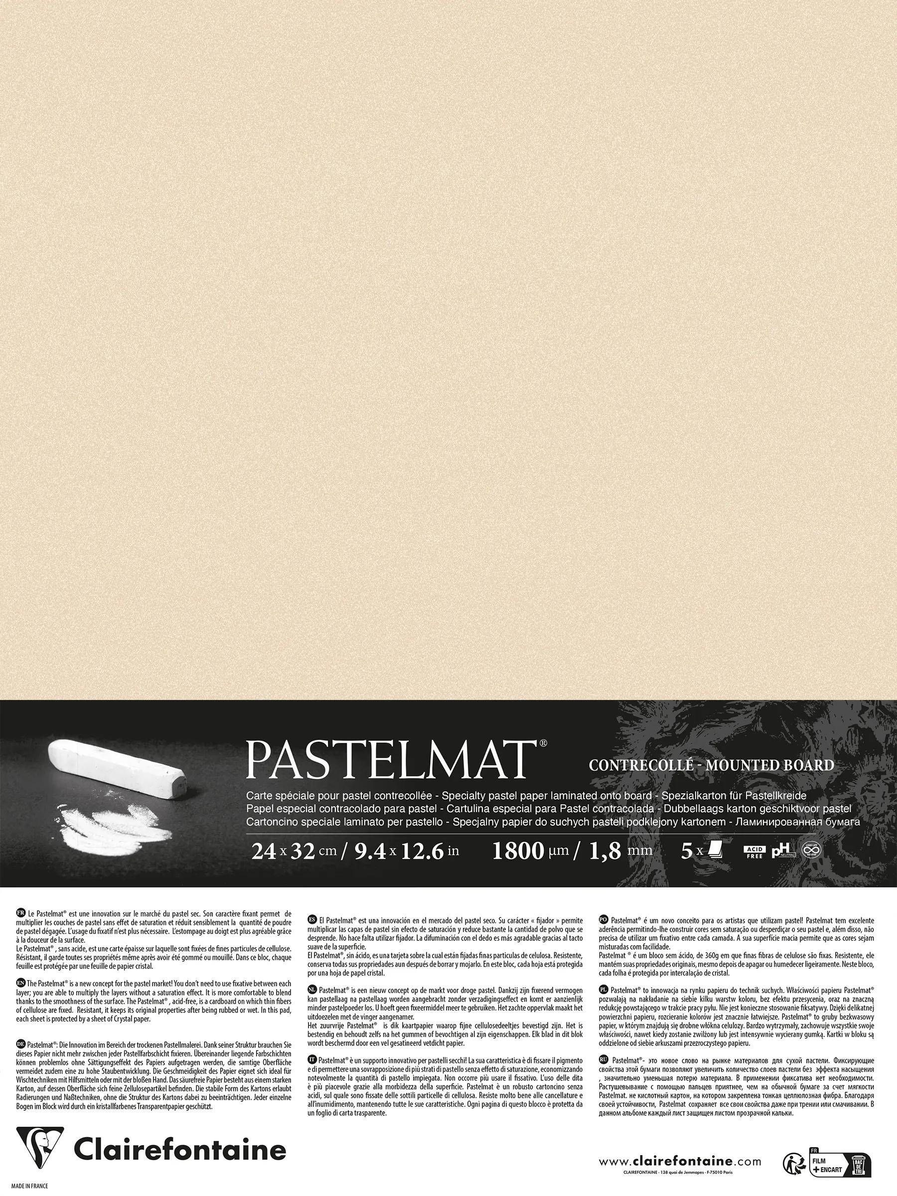 Clairefontaine Pastelmat kaschiert, 5 Bogen 24x32 cm, 360g - Maisfarben 796023C