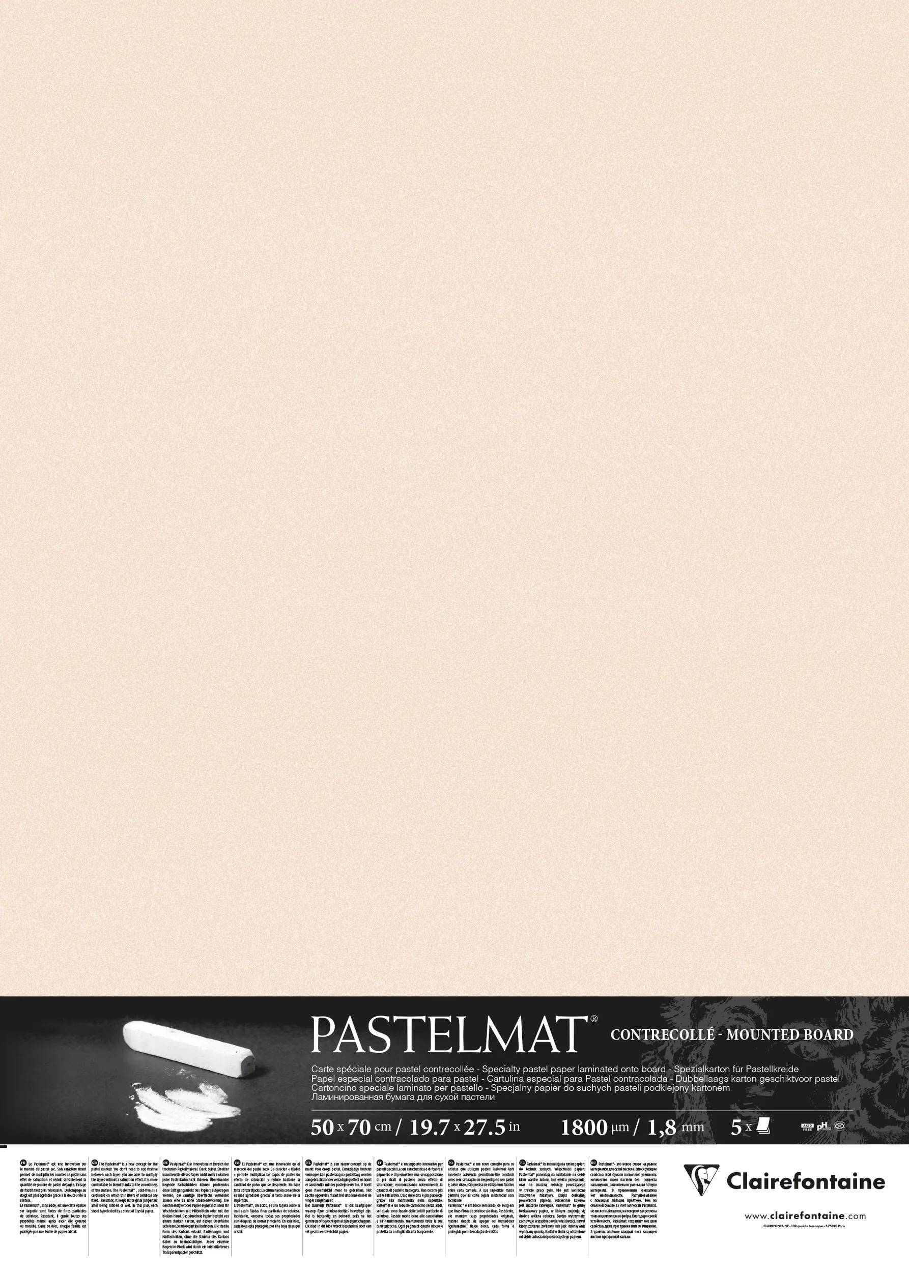 Clairefontaine Papier für Pastellmalerei 5 Bogen 50x70cm 1,8mm Beige 496061C