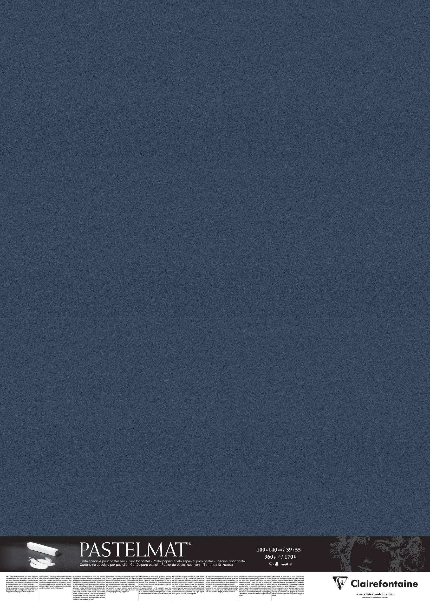 Clairefontaine Papier für Pastellmalerei, 5 Bogen 100x140 cm, Dunkelblau 396172C