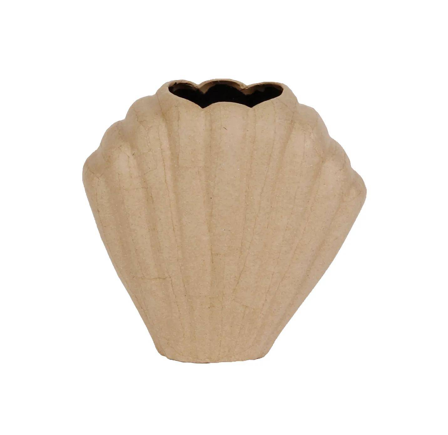 Décopatch Braunes Pappmaché, Muschelvase, wasserdicht - Kartonbraun HD072C