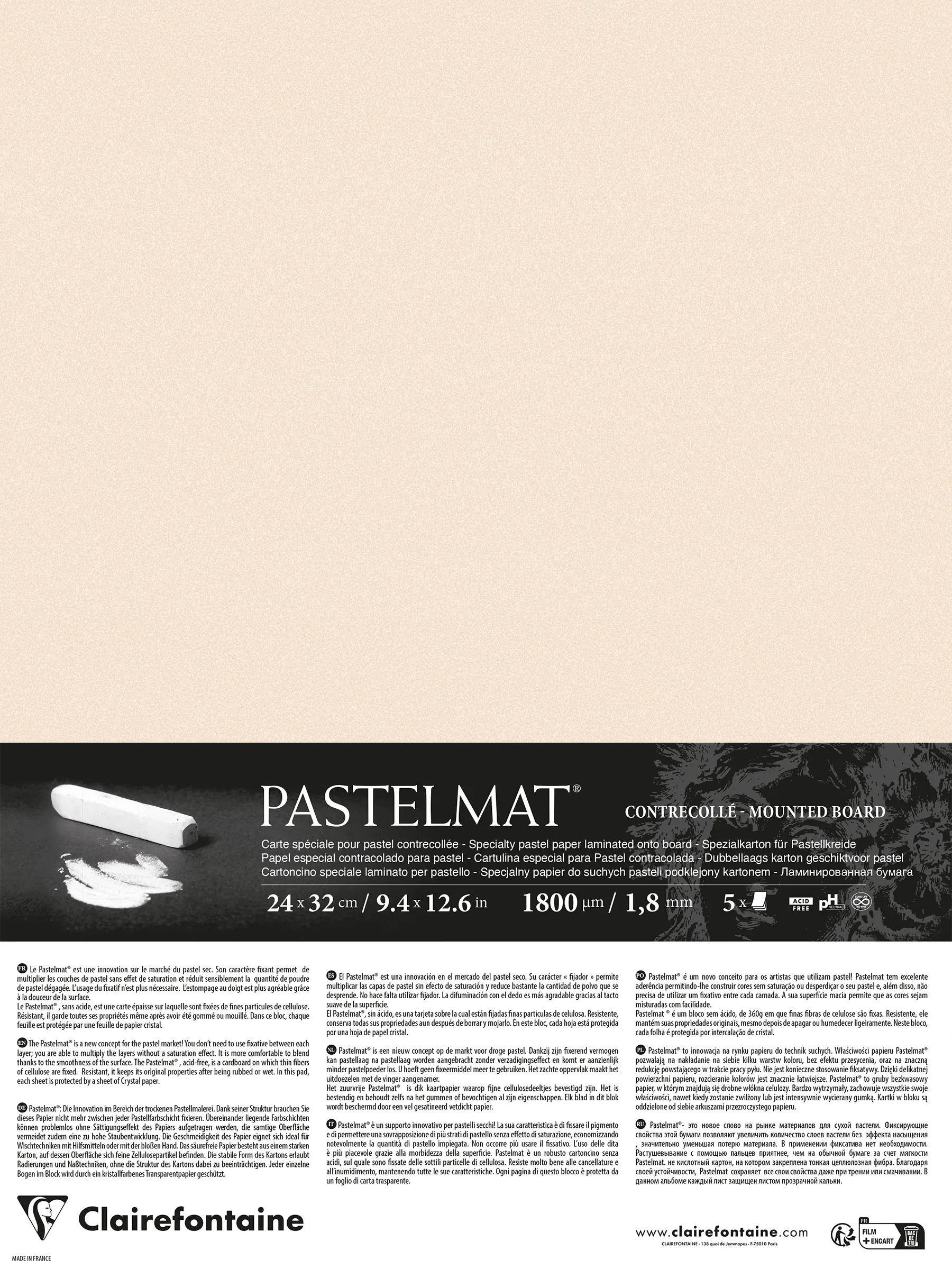 Clairefontaine Pastelmat kaschiert, 5 Bogen 24x32 cm, 360g - Beige 796061C