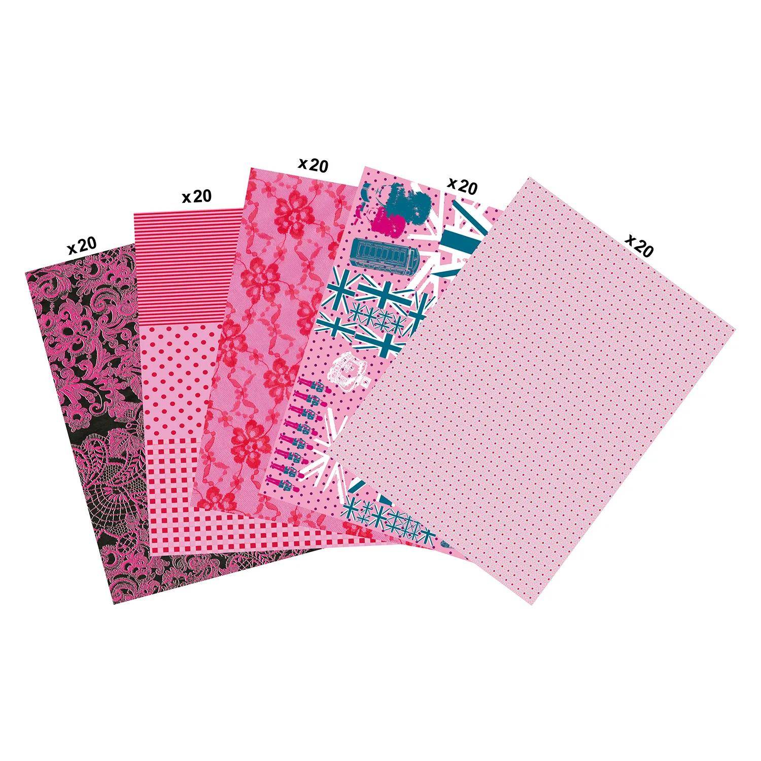 Décopatch Großpackung mit 100 Blatt Décopatch-Papier (30x40cm), rosa MP009C