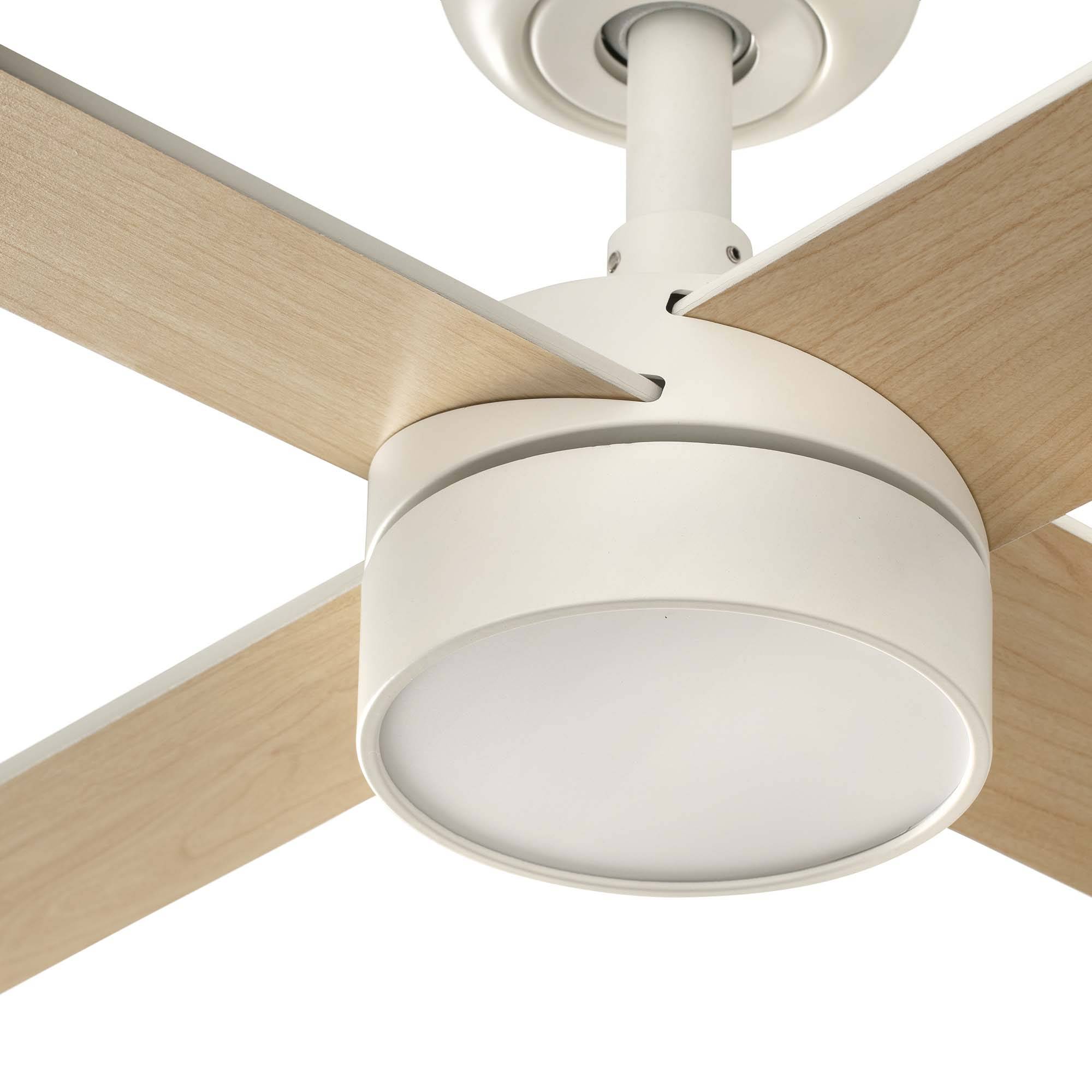 DC Deckenventilator Rudder L-4 Weiß mit LED & Fernbedienung