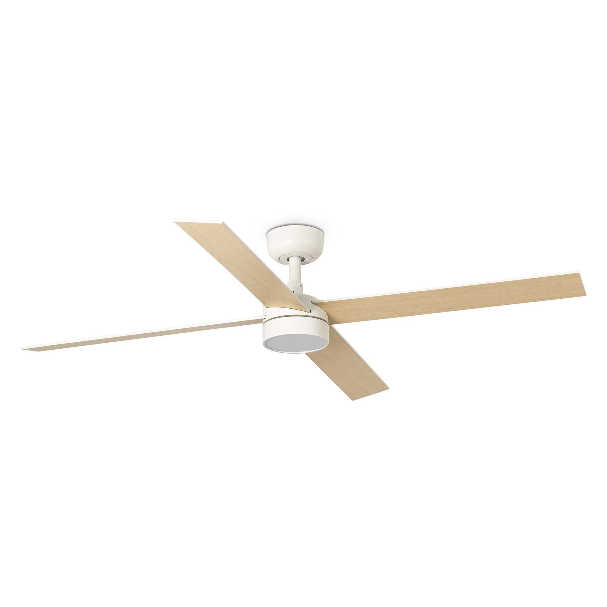 DC Deckenventilator Rudder L-4 Weiß mit LED & Fernbedienung