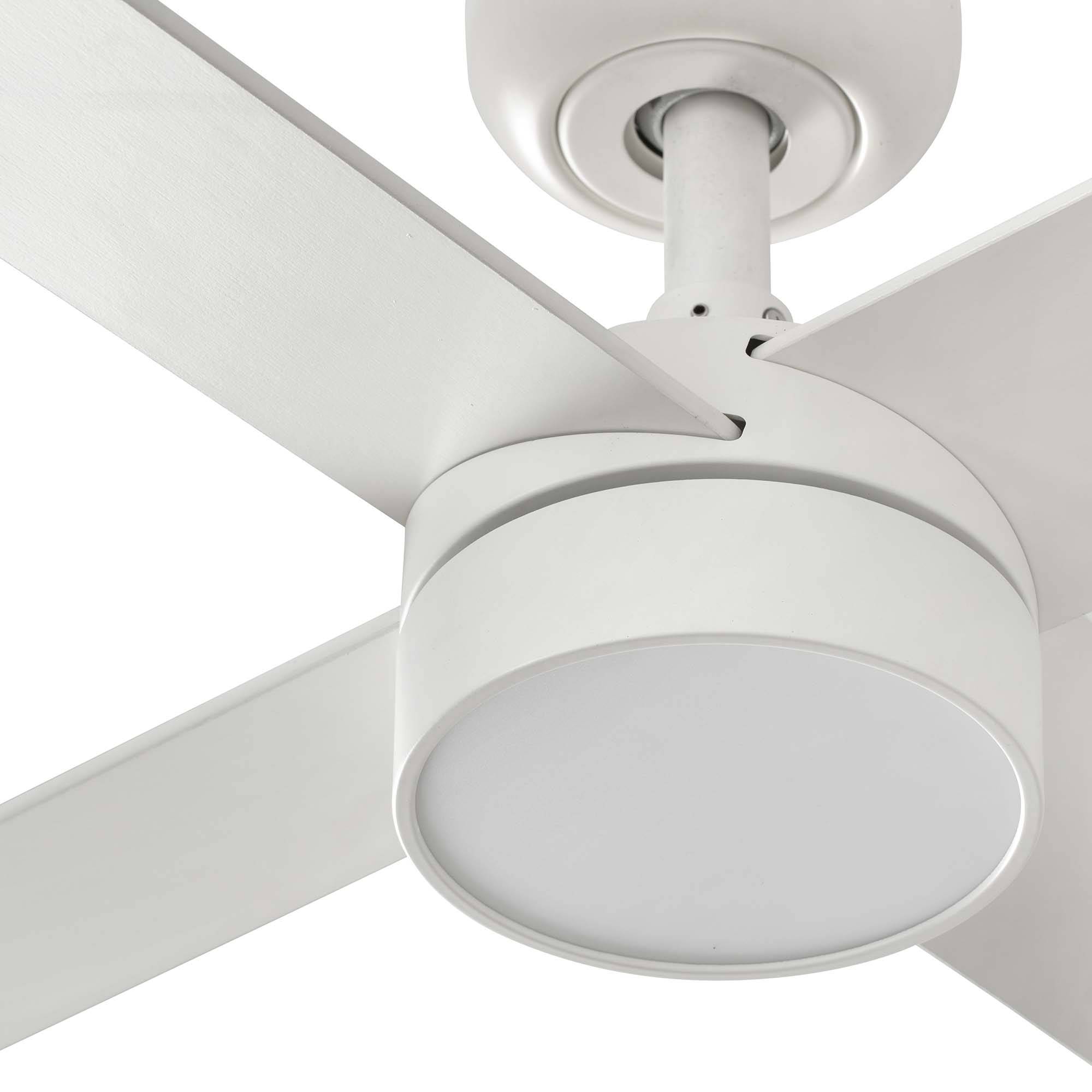 DC Deckenventilator Rudder L-4 Weiß mit LED & Fernbedienung