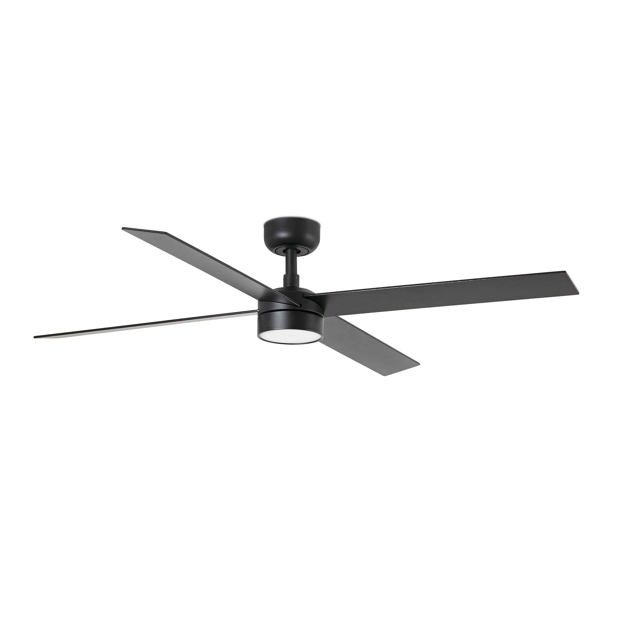 DC Deckenventilator Rudder L-4 Schwarz mit LED