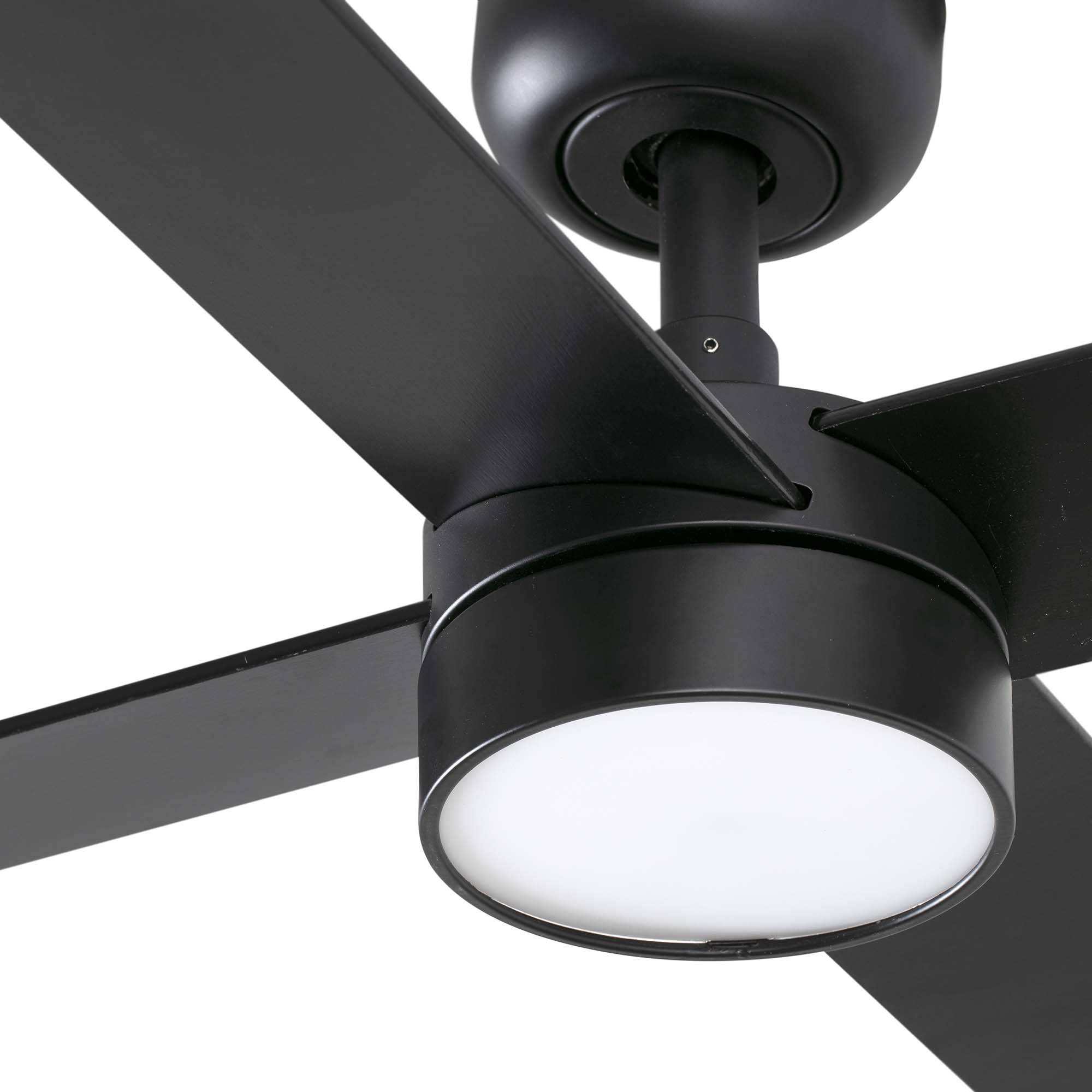 DC Deckenventilator Rudder L-4 Schwarz mit LED