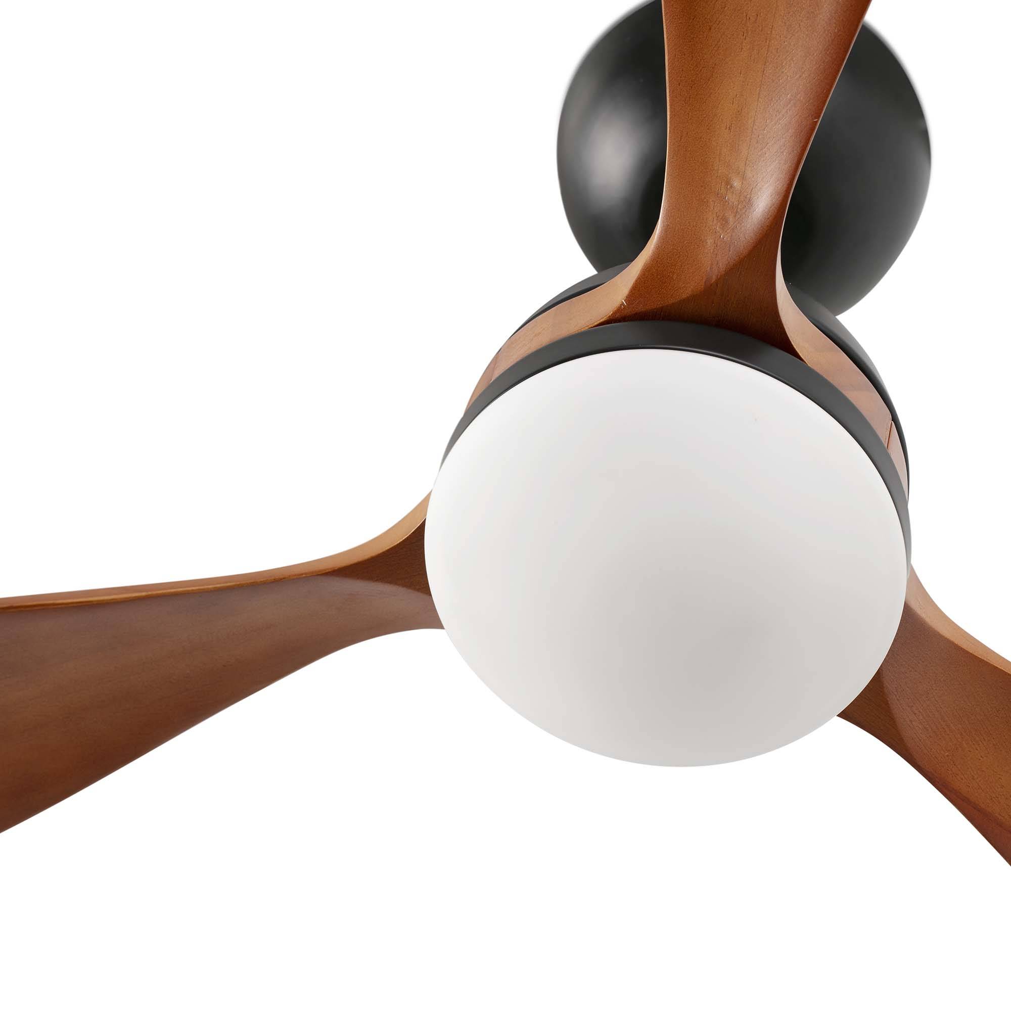 DC Deckenventilator Poros Schwarz 132 cm mit LED