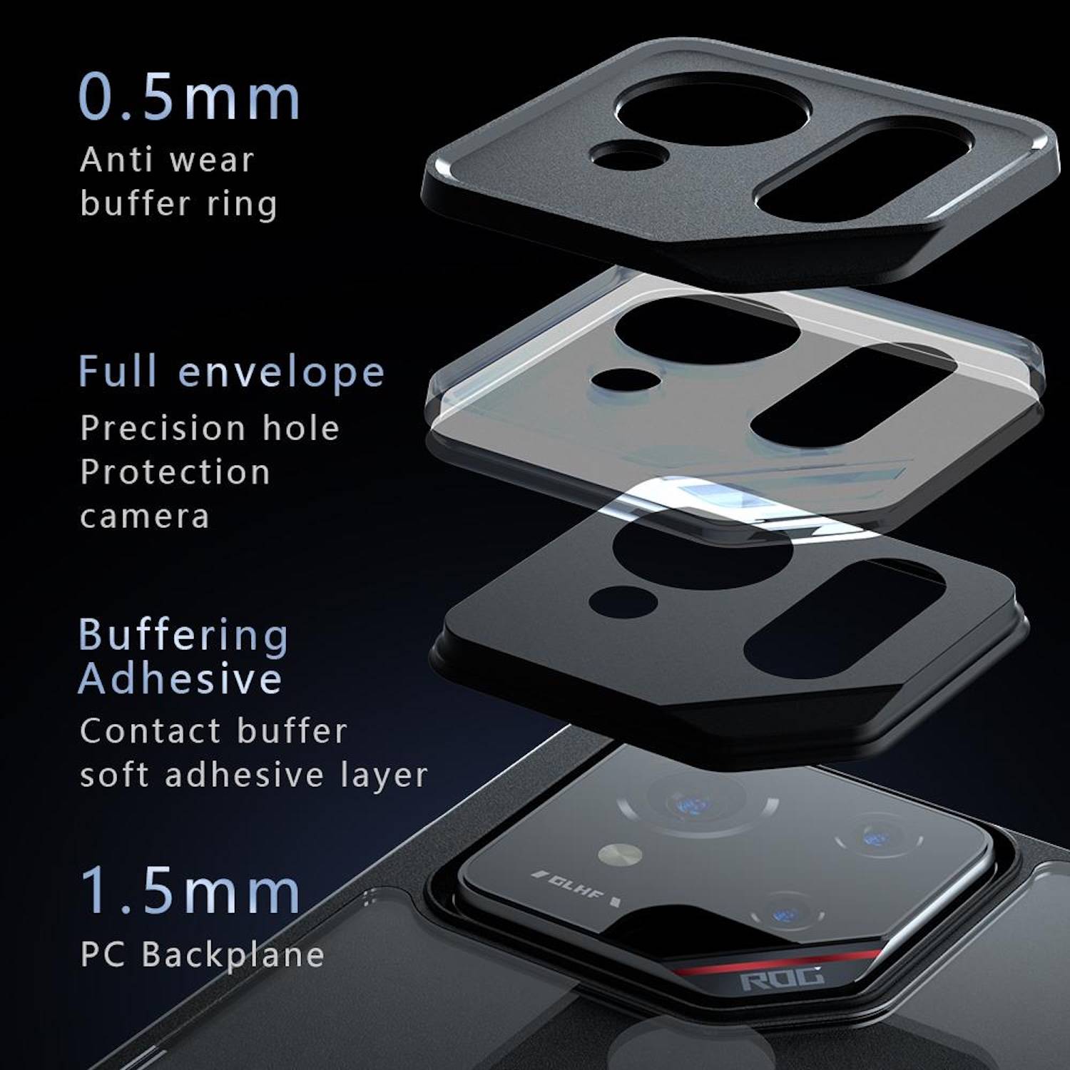 Für Asus ROG Phone 9 / 9 Pro Armor Design TPU PC Hybrid Schutz Hülle Transparent