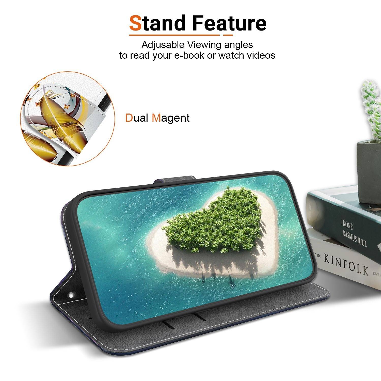 Für Honor Magic 7 Lite / X9c Kunstleder Motiv Design Book Wallet Tasche Hülle