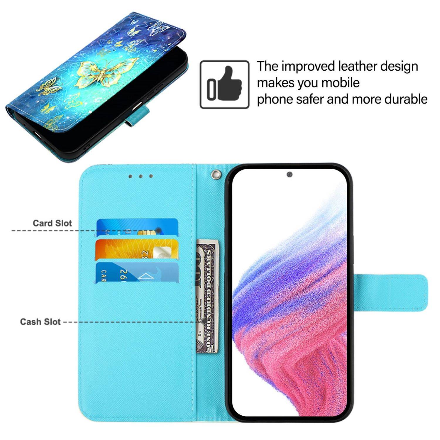 Für Honor Magic 7 Lite / X9c Kunstleder Motiv Design Book Wallet Tasche Hülle